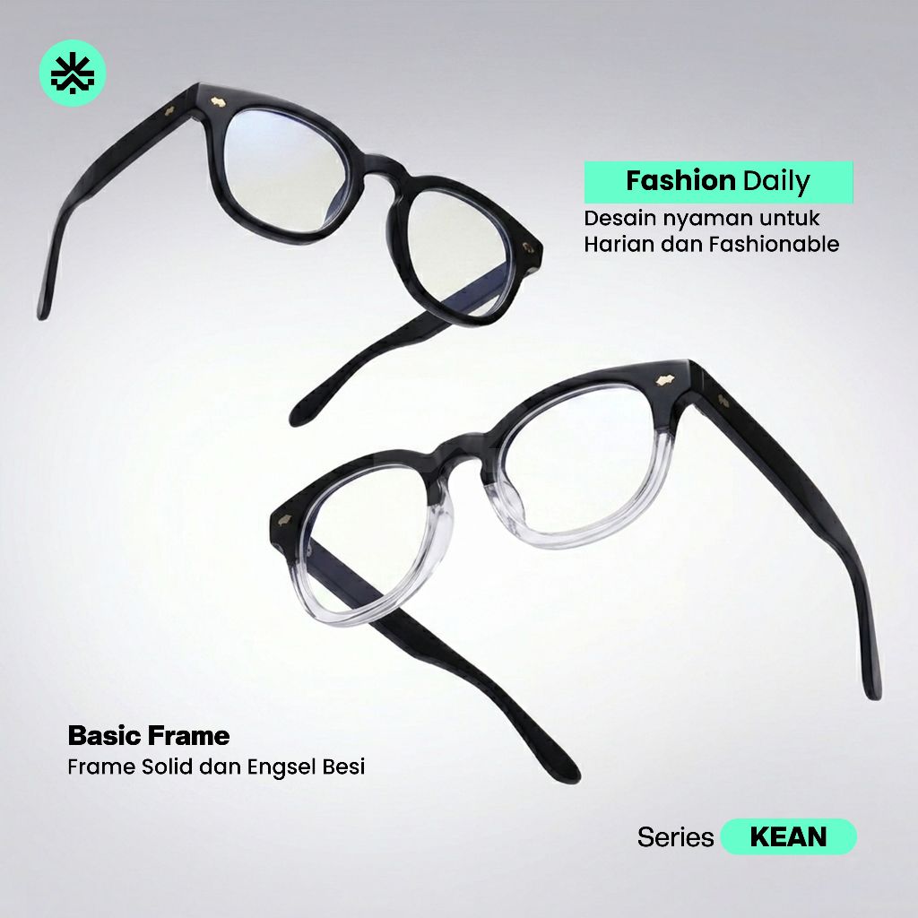 Kacamata Pria Wanita Gaya Twotone Unisex Glasses "KEAN" Koffo Eyewear