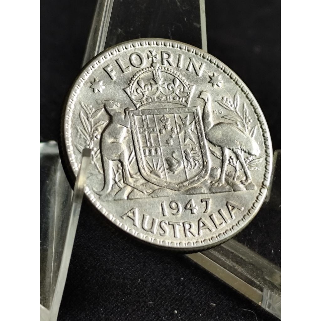 koin perak kuno asli 1florin george VI 1947
