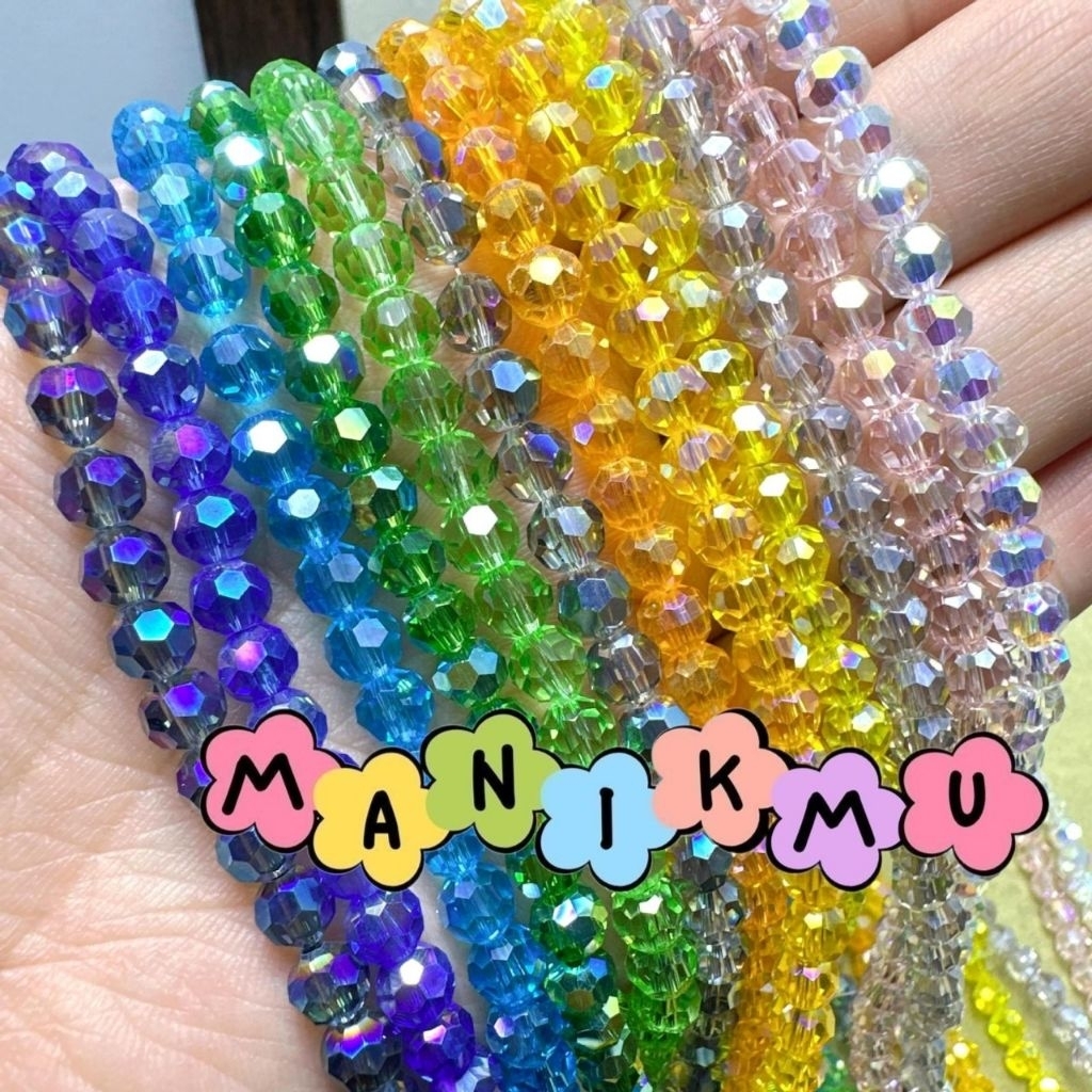 Grosir 90pcs Ceko Bola Lampion 6mm A3 Crystal Kristal beads diy ronce monte mote manik swarovski AAA
