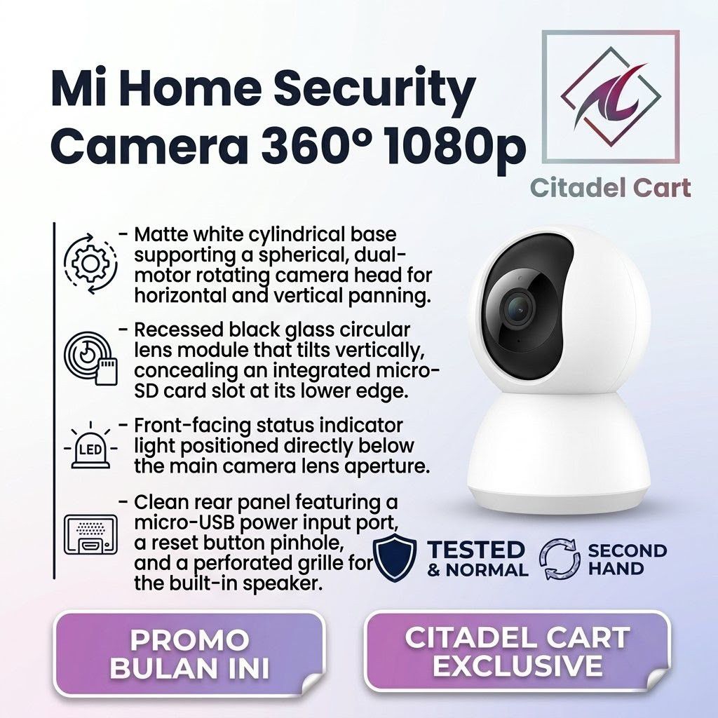 Kamera CCTV Mi Home Security Camera 360° 1080p Second Murah Original Tested