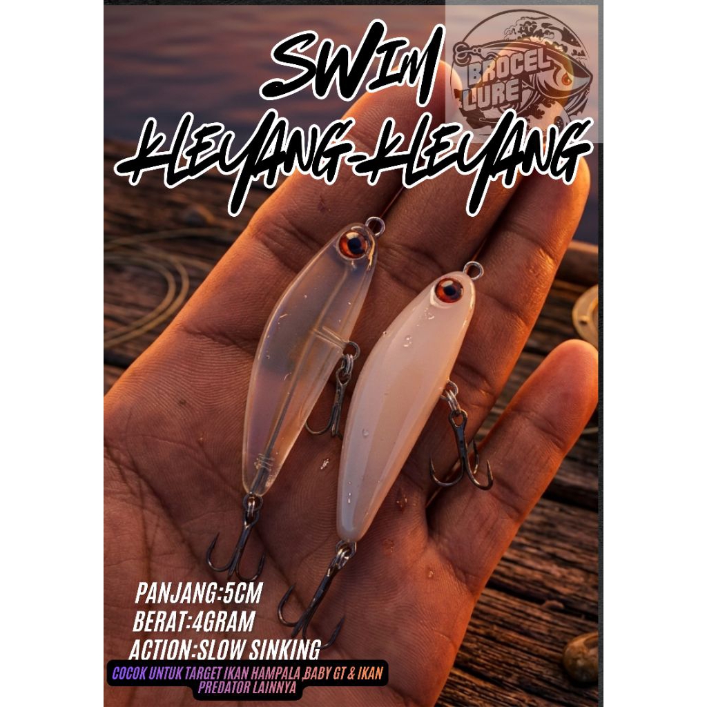 LURE UMPAN CASTING HAMPALA, SWIM KLEYANG-KLEYANG /LURE FLUTTER /SINKING /SWIMMERBAIT.