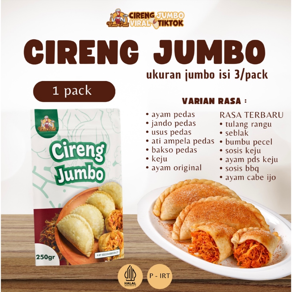 (OFFICIAL UMAFOOD) 1 PACK CIRENG (JUMBO) ISI AYAM SUWIR PEDAS/JANDO PEDAS/USUS PEDAS / CIRENG ATI PE