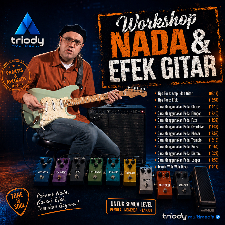 Workshop Nada & Efek Gitar Kursus Nada & Efek Gitar Komplite Tutorial berbahasa Inggris