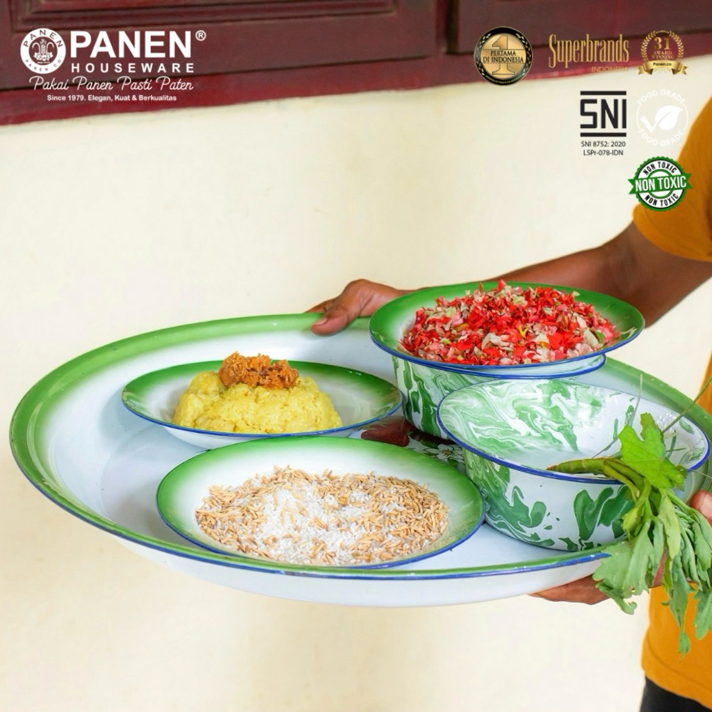 Panen Nampan Seserahan Enamel Jumbo Ukuran 60cm 52cm 45cm 40cm / Baki Jadul Vintage