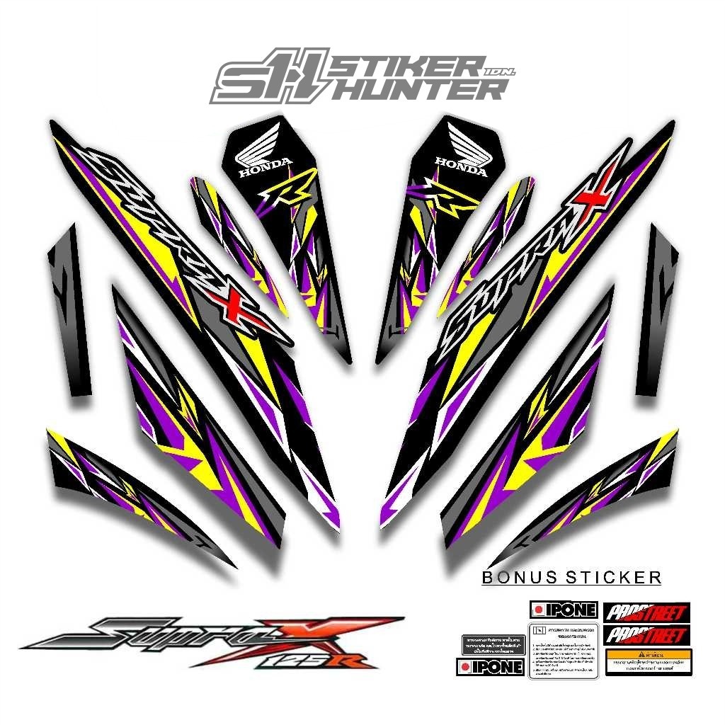 STRIPING STIKER DECAL SUPRA X 125 R 2007 - 2013 MOTIF STHR 2 / STIKERHUNTER / STRIPING MODIF