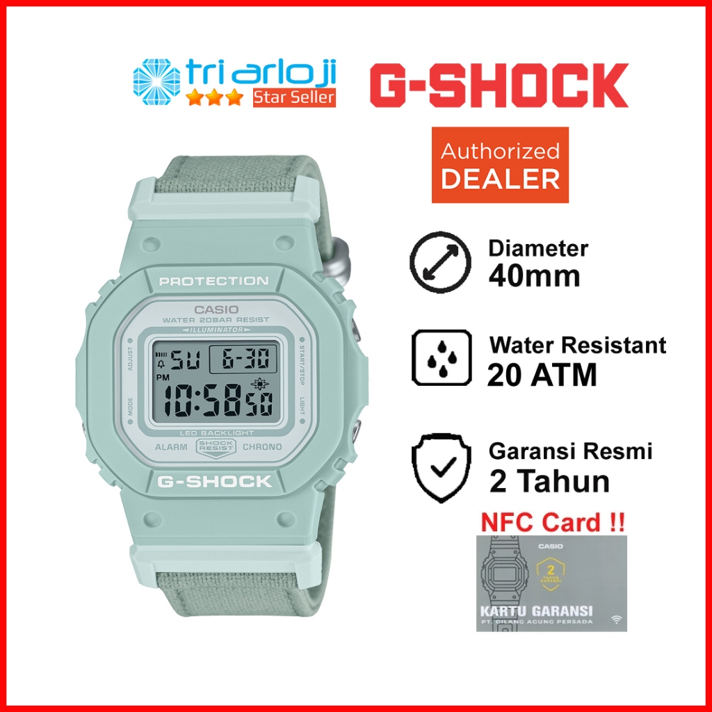 Casio G-SHOCK GMD-S5600CT-3DR Jam Tangan Wanita Digital Kanvas Nilon GMD-S5600CT-3 GSHOCK GMDS5600CT