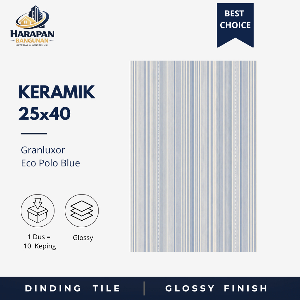 Keramik Dinding Kamar Mandi 25x40 Blue Granluxor Eco Polo Biru Keramik Glossy Toilet 25 x 40