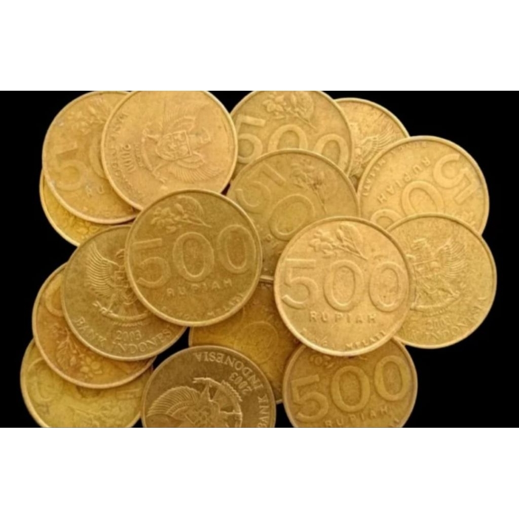 Uang Koin Coin Logam Kuno 500 Rupiah Kuningan Melati