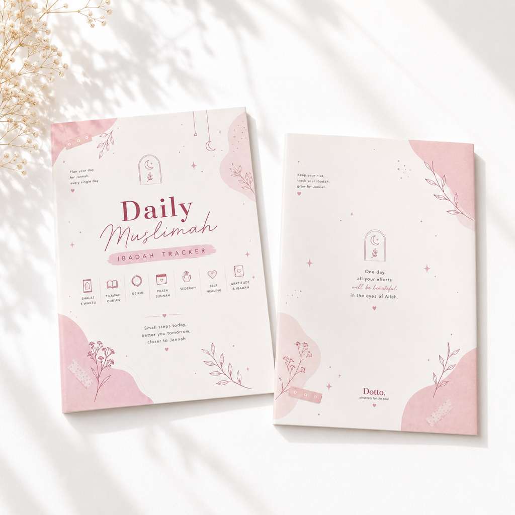 Buku catatan ibadah harian A5 Aesthetic | Ibadah Tracker Habit Tracker Islami Buku Catatan Ibadah