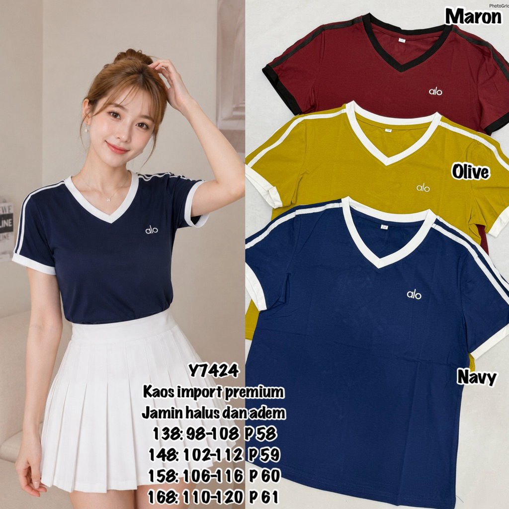 Kaos Keren wanita Import Blus imlek Merah wanita 7424