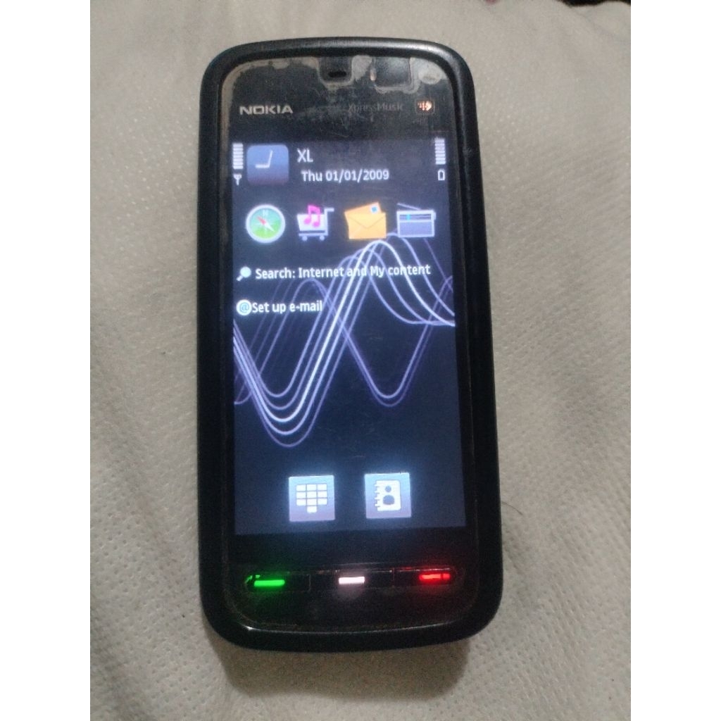 Hp Nokia 5800 Xpressmusic, hp jadul lawas nyala normal, sinyal on,  siap pakai atau koleksi