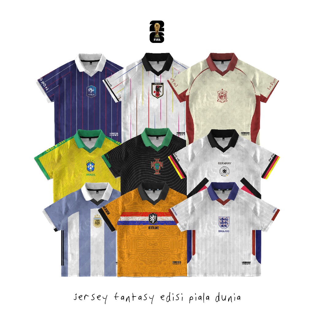 NAPPAREL Jersey bola vintage fantasy piala dunia unisex Jersey casual