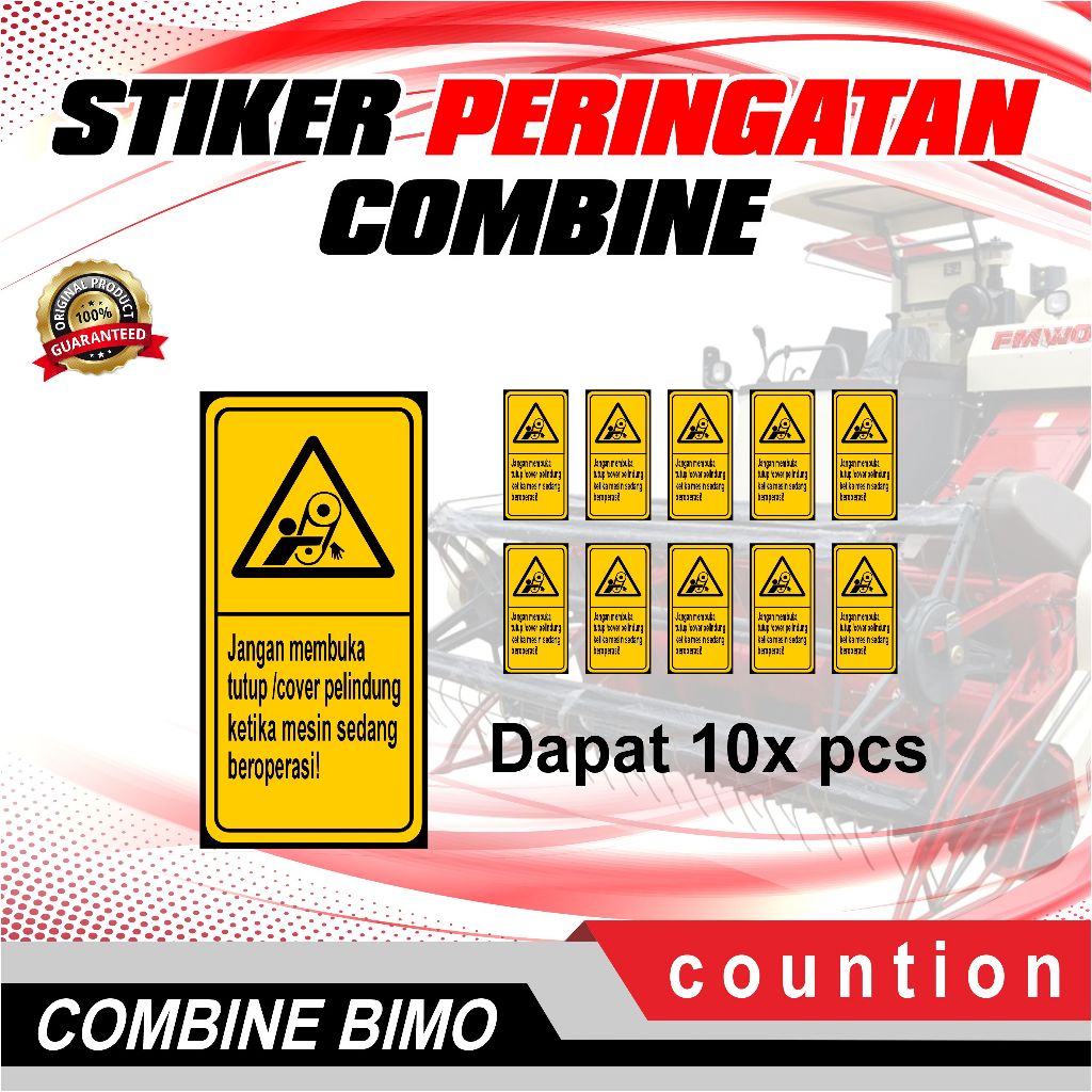 Stiker peringatan combine bimo