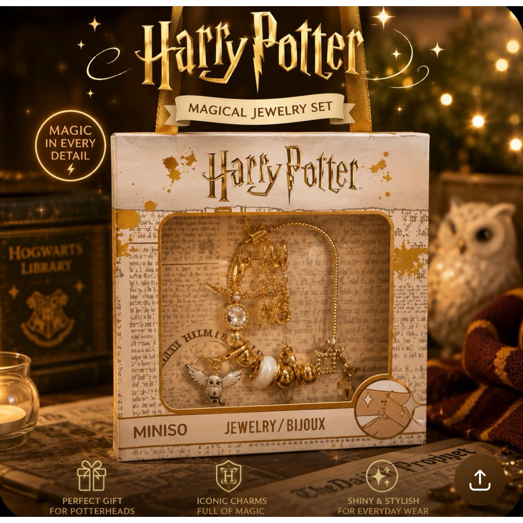 Gelang pandora Harry Potter X miniso 100% Original Official Miniso Diskon