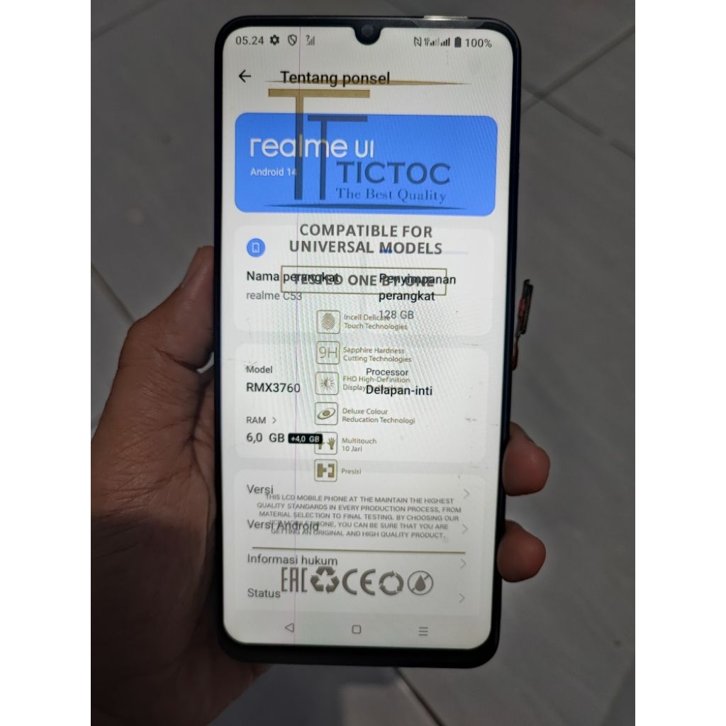 mesin realme c53 6/128 + unit