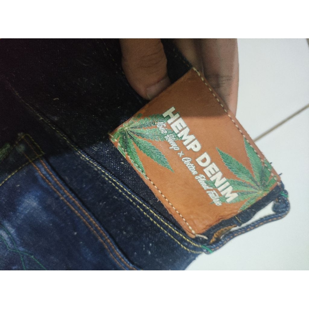 (WINGMAN) Hemp Denim 15oz Slim Straight Selvedge