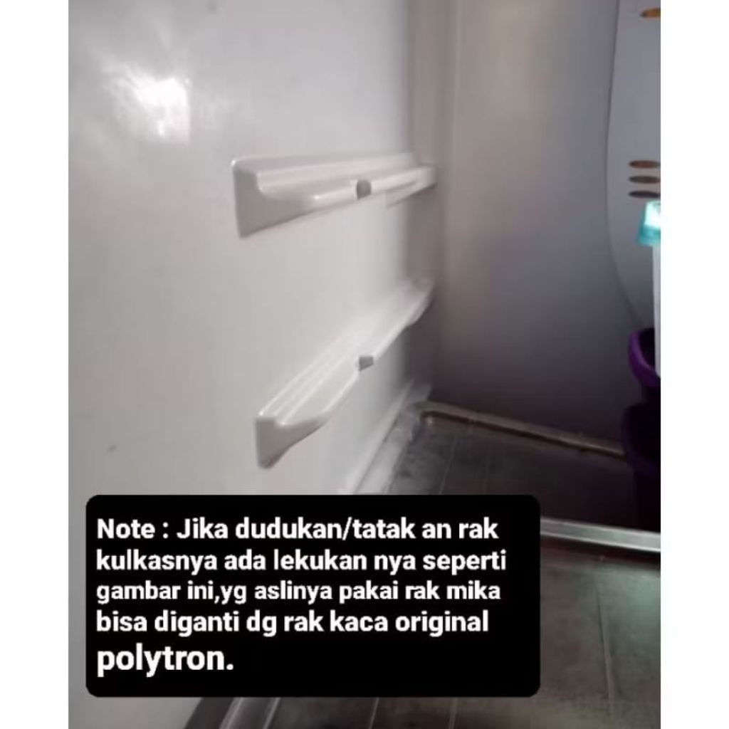 RAK TENGAH KULKAS POLYTRON ORI / RAK KACA TEMPERED ORI / RAK MIKA KULKAS POLYTRON ORIGINAL