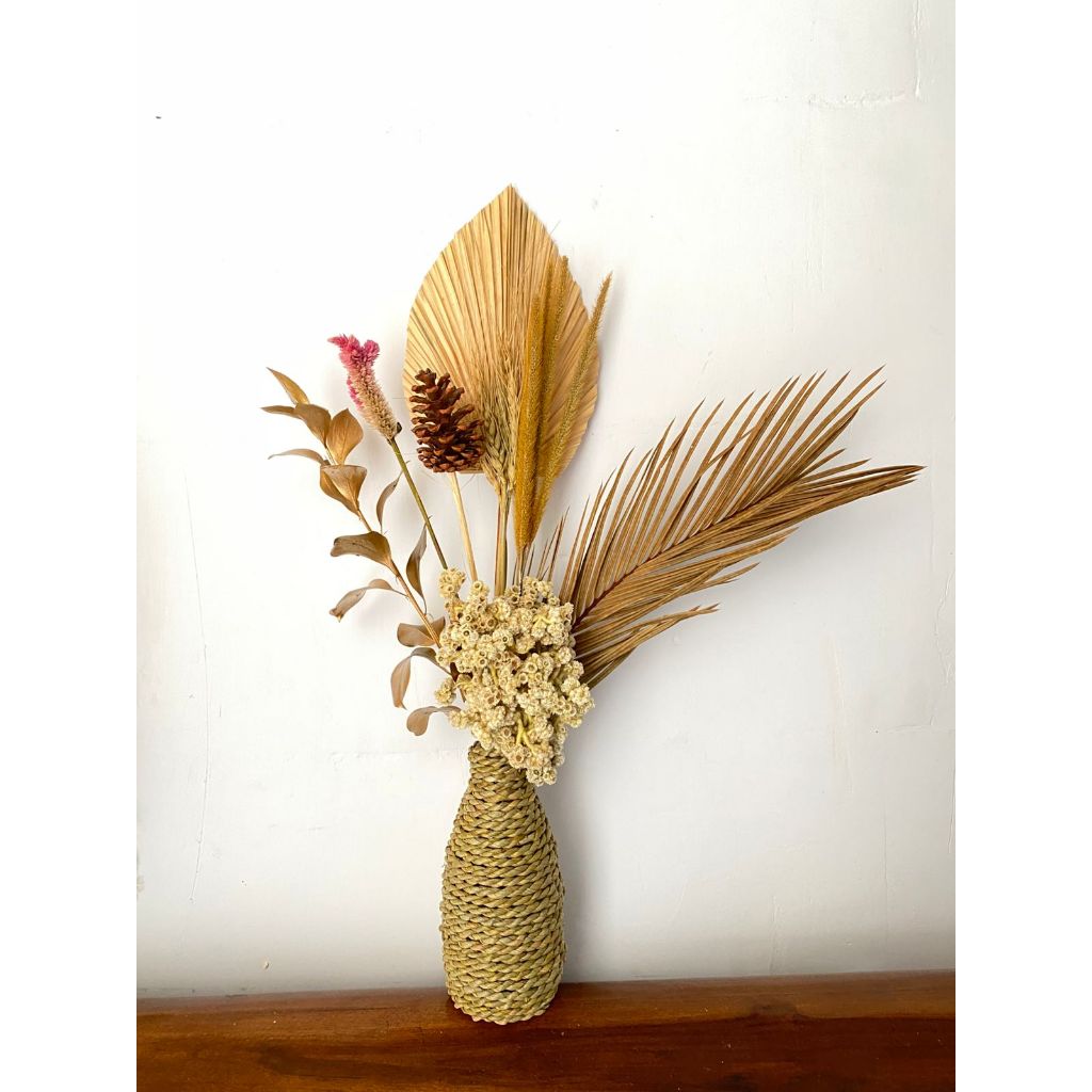 Bunga Estetik dan Vas/ Dekorasi Rustic/ Bunga Kering/ Dried Flower