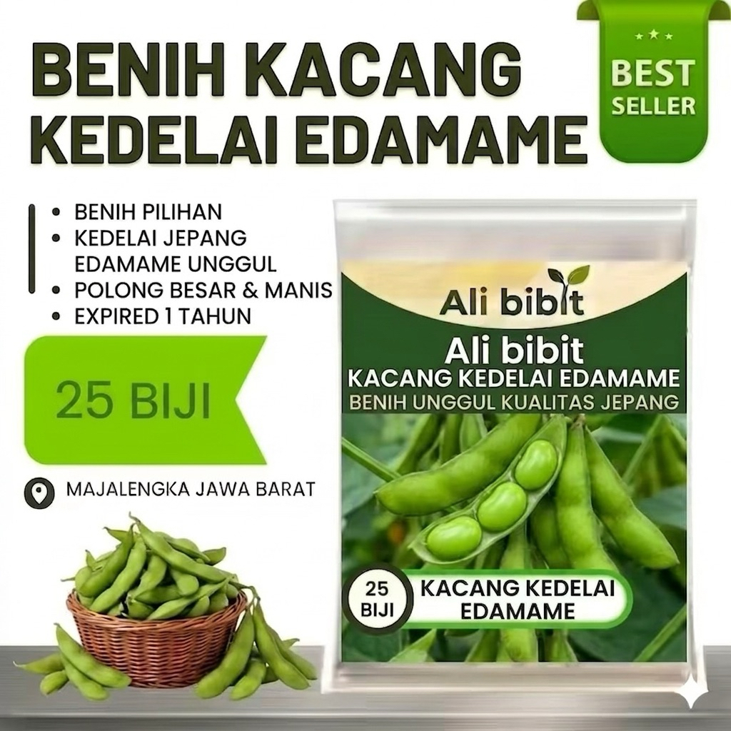 25 Butir> Biji Benih Kacang Kedelai Edamame Reapack > Bibit Kacang Edamame> Bonus benih