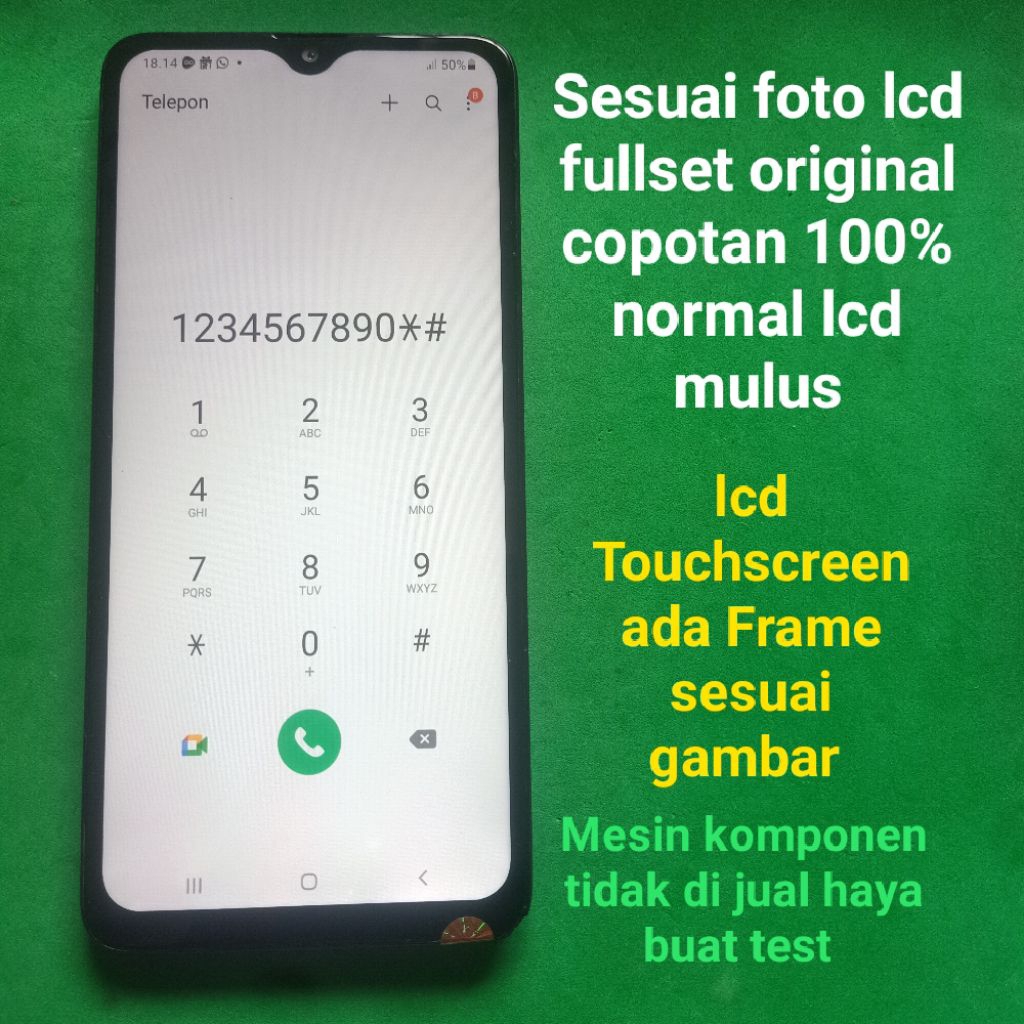 Lcd fullset plus frame Samsung A20s A207f Second Original Copotan Copotan Normal (mesin tidak di jua