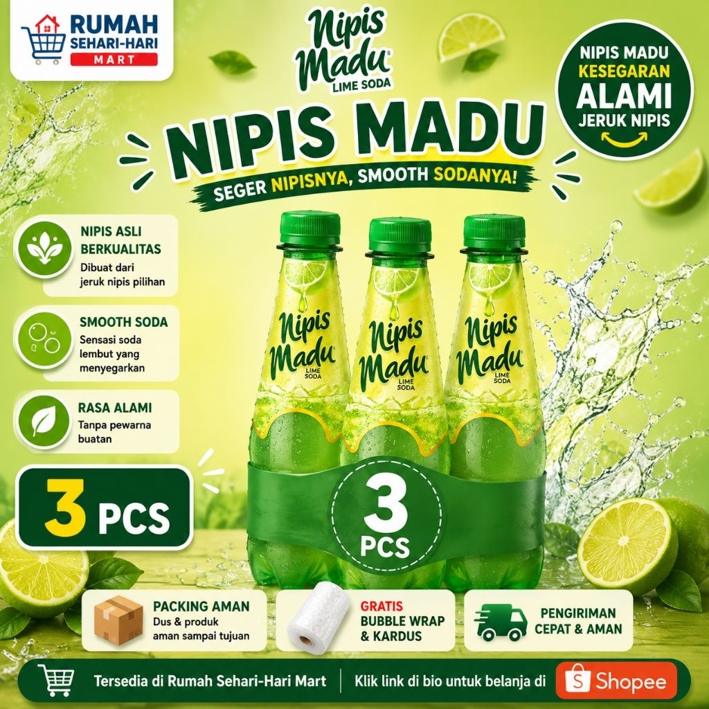 Nipis Madu Lime Soda Isi 3 | Minuman Jeruk Nipis Segar