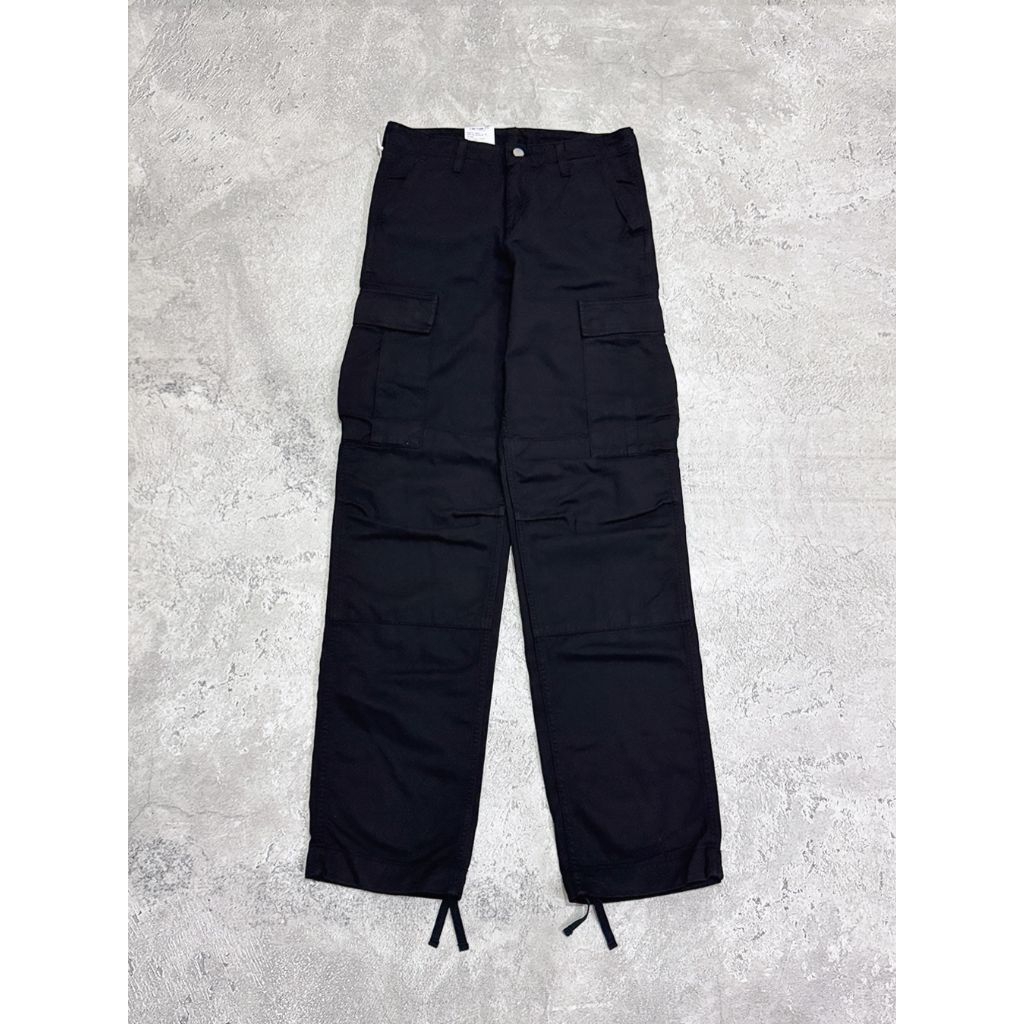 Carhartt WIP Regular Cargo Pant Garment Dyed Twill Black ORIGINAL 100% /celana cargo panjang