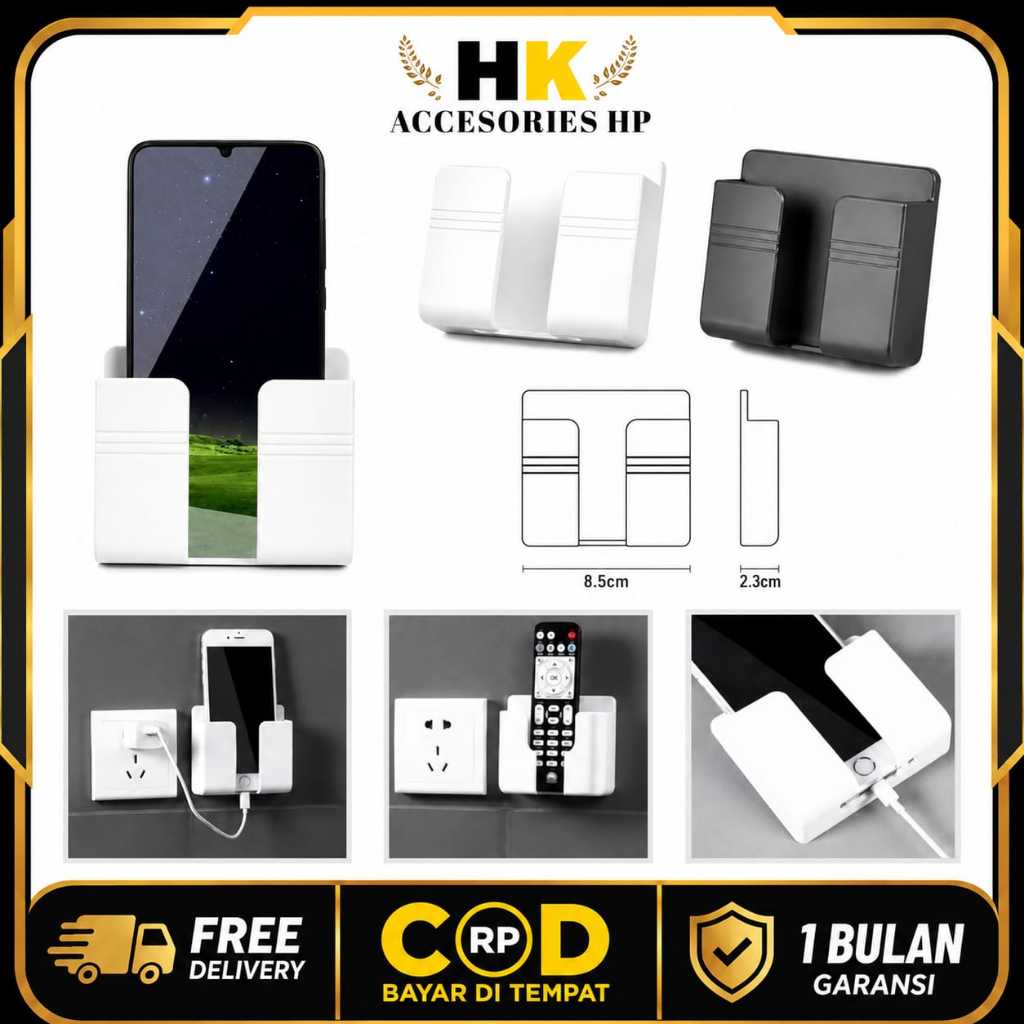 RAK GANTUNG HP CHARGER REMOTE TEMPEL DINDING / HOLDER HP DINDING REMOTE AC