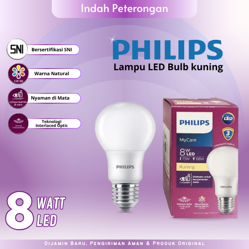 LAMPU PHILIPS 8Watt CAHAYA Kuning/LED PHILIPS/LAMPU LED