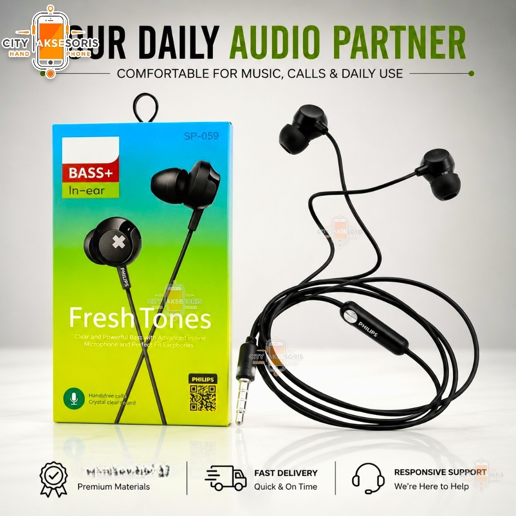 Earphone Philips Extra Bass HF Universal + Mic J778 / PH-229 / VA-298 / P-268 / PH-200 / QP-268S / A