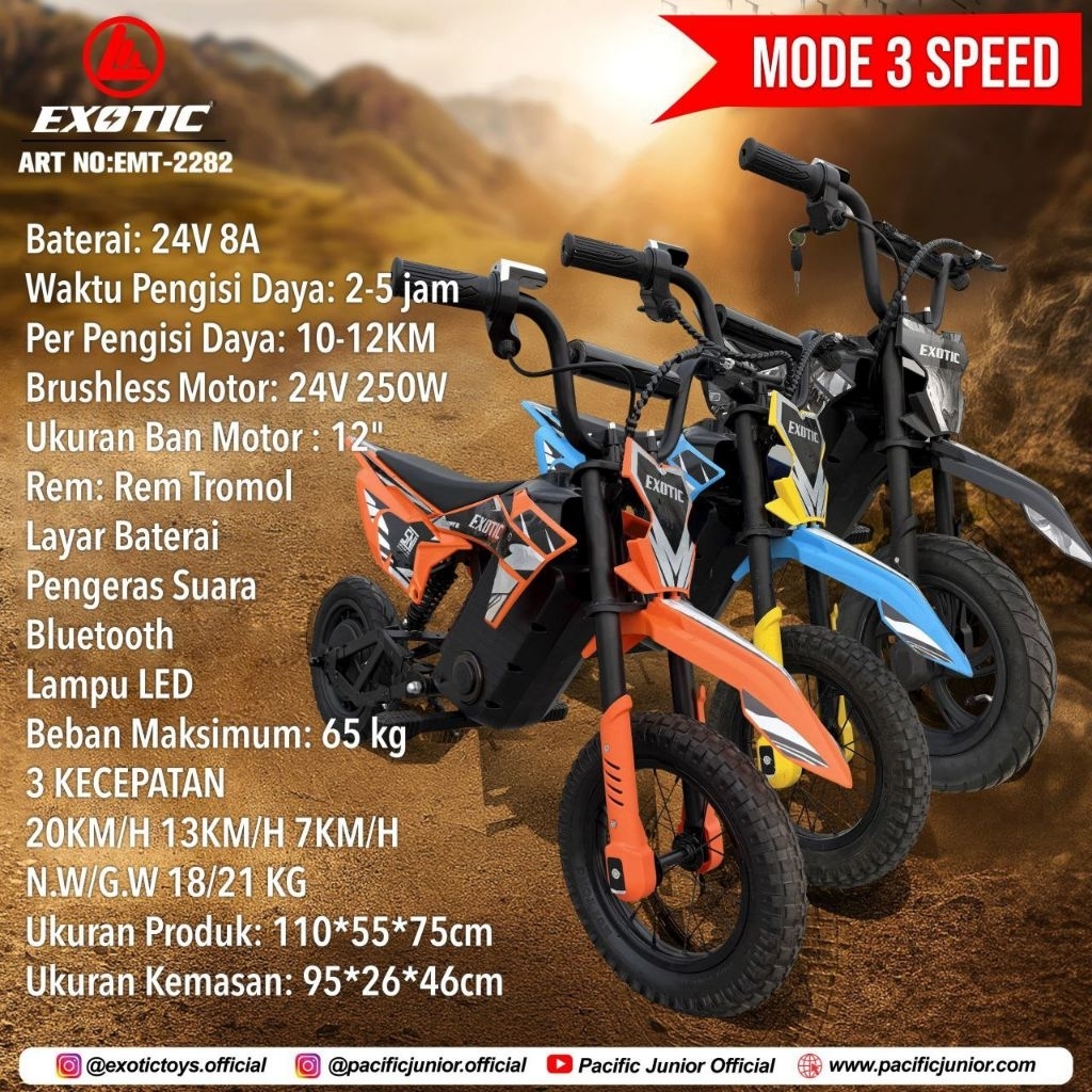 Motor Trail Anak Listrik EXOTIC EMT 2282