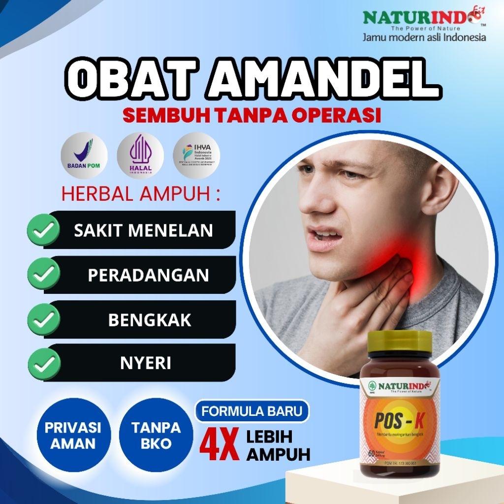 Obat Amandel Herbal POS-K Naturindo Anak Dewasa