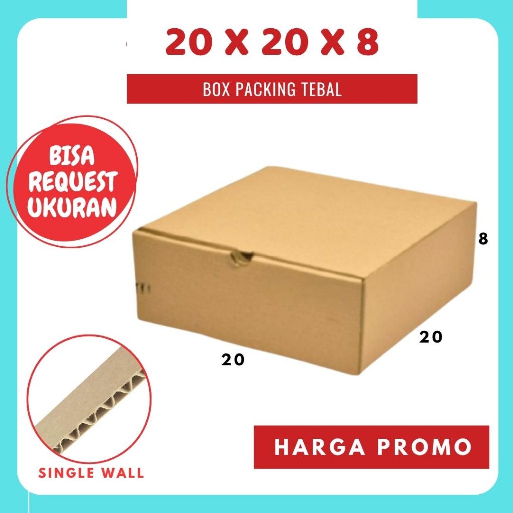Kardus 20x20x8 LD Box 20x20x8 Dus 20x20x8 Packing Kotak Kemasan Karton