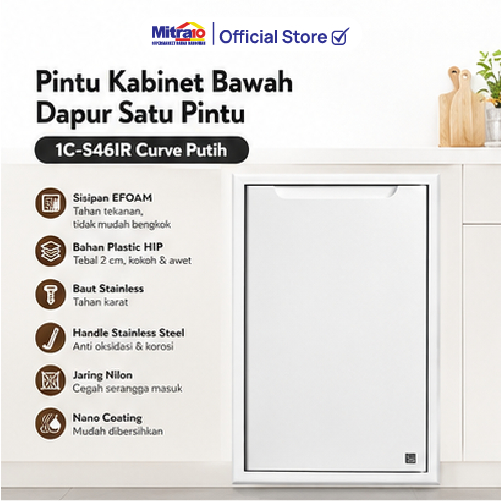 KING Daun Pintu Kabinet Dapur Cor Meja Bawah Kitchen Set Counterdoor Platinum White & Oak Series Var