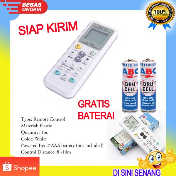 CIREBON Remot AC Universal Segala Merk Remot Air Conditioner dengan Lampu untuk Berbagai Merk AC