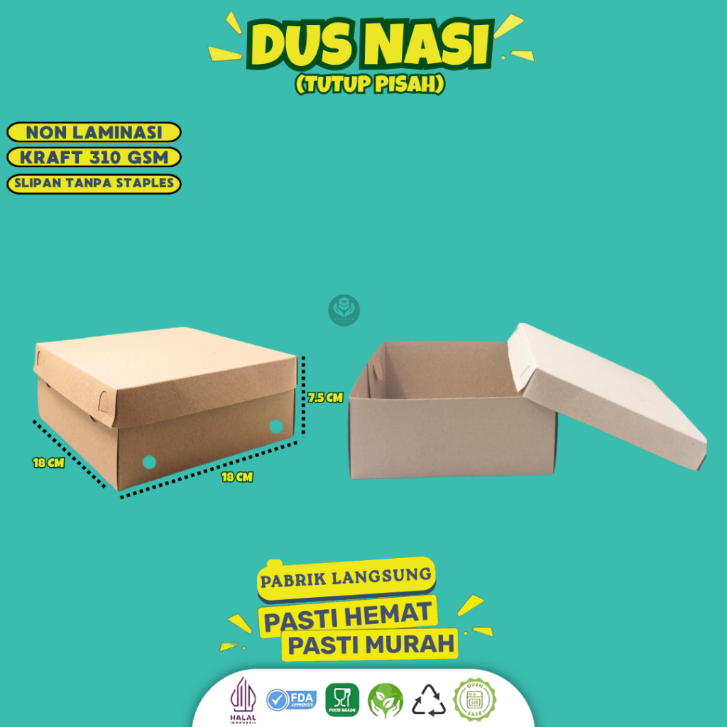 Dus Box Katering 18x18 TPS / Kardus Kotak Nasi 18x18 / Dus 18x18 / BB4K3