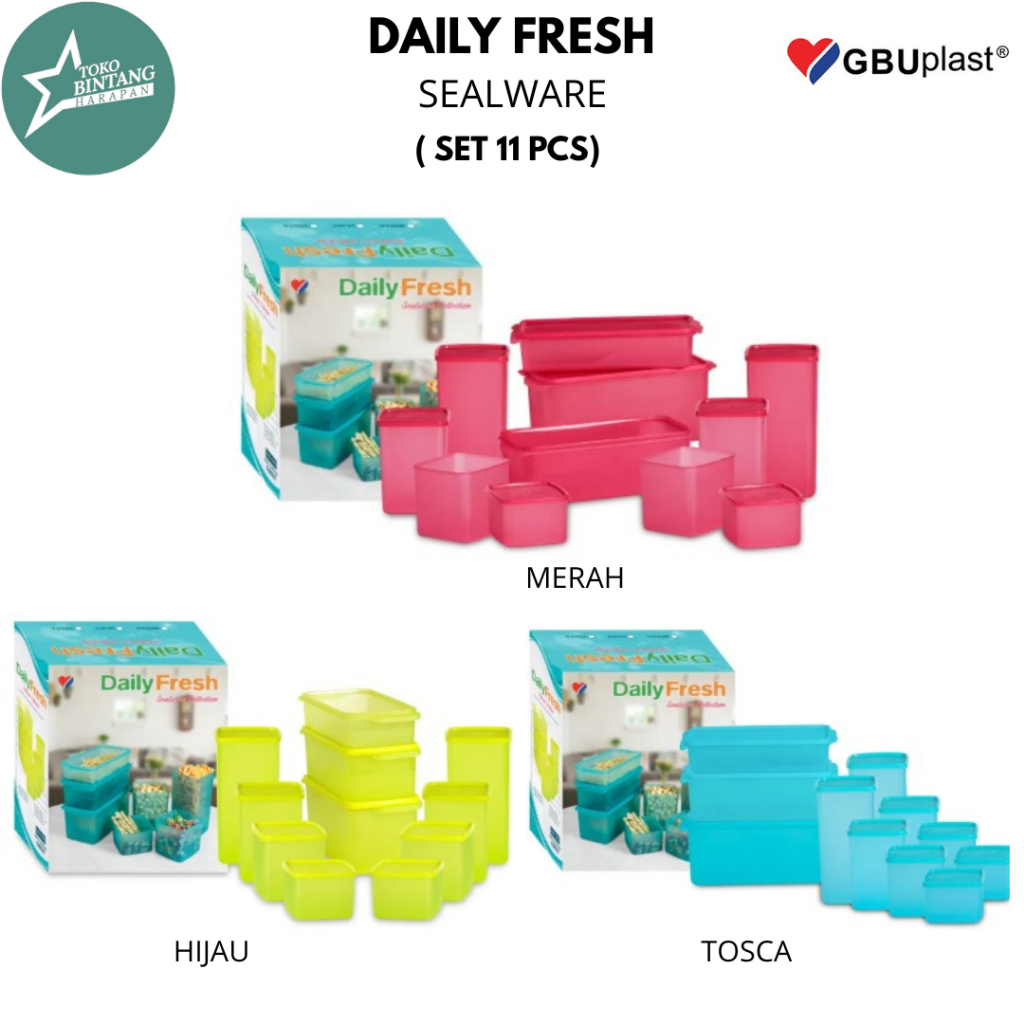 Sealware set 11pcs daily fresh/wadah makanan serbaguna set 11pcs plastik/Gbu Sealware Daily Fresh se