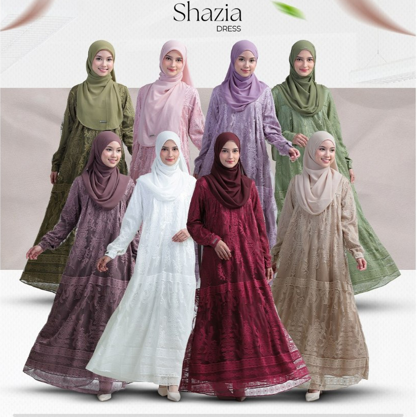Shazia Dress Gamis Cantik Full Brokat Acara Wisuda Lamaran Cantik adem (Hanya Gamis saja)