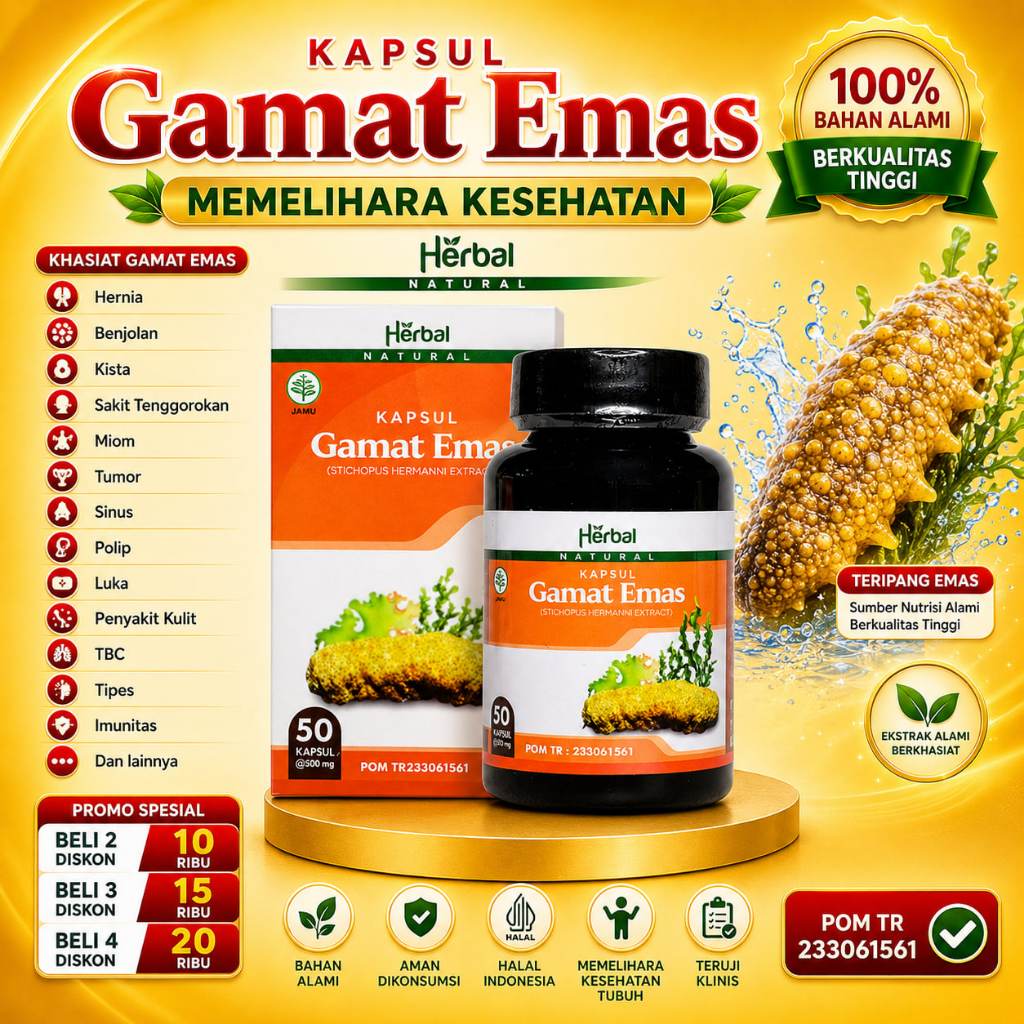 Kapsul Gamat Emas - Ekstrak Teripang Emas
