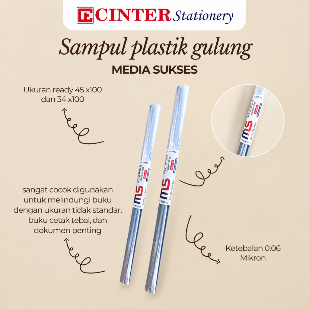 MEDIA SUKSES - SAMPUL BUKU PLASTIK  / SAMPUL PLASTIK MIKA GULUNG