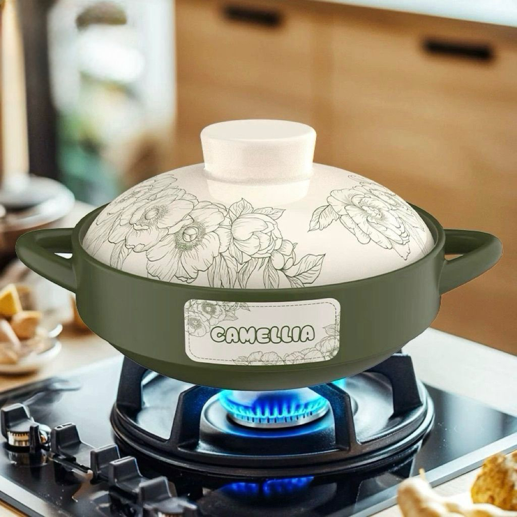 Panci Claypot Tebal 2500ml Tahan Suhu Panas Tinggi // Panci Sup Keramik Tebal