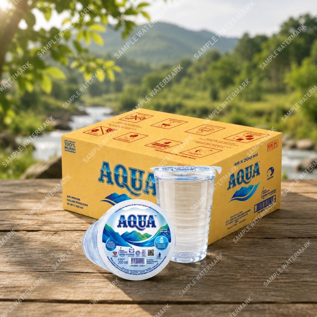 Aqua Gelas 220ml 1dus isi 48 / air mineral aqua gelas / aqua cup / gelas aqua