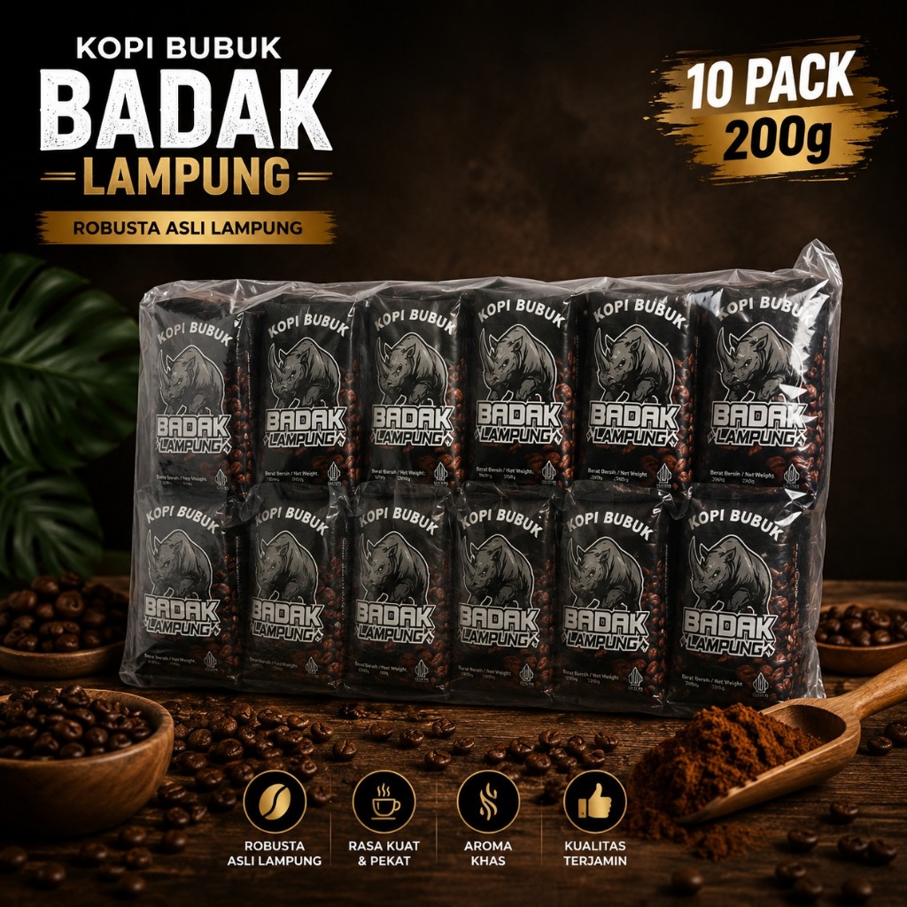1 Ball Kopi Bubuk Badak Lampung isi 10 Pack (100pcs)