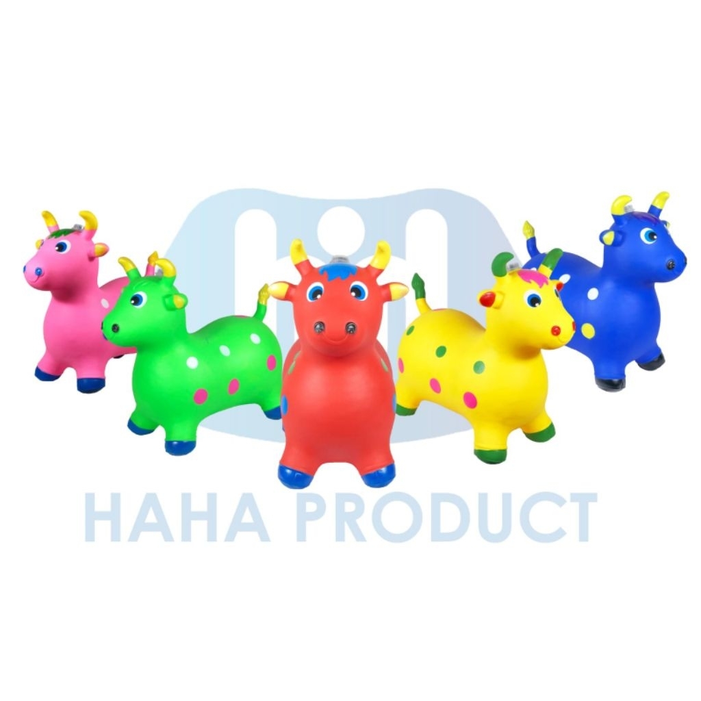 Jumping Animal Musik Sapi/Mainan kuda kudaan karet