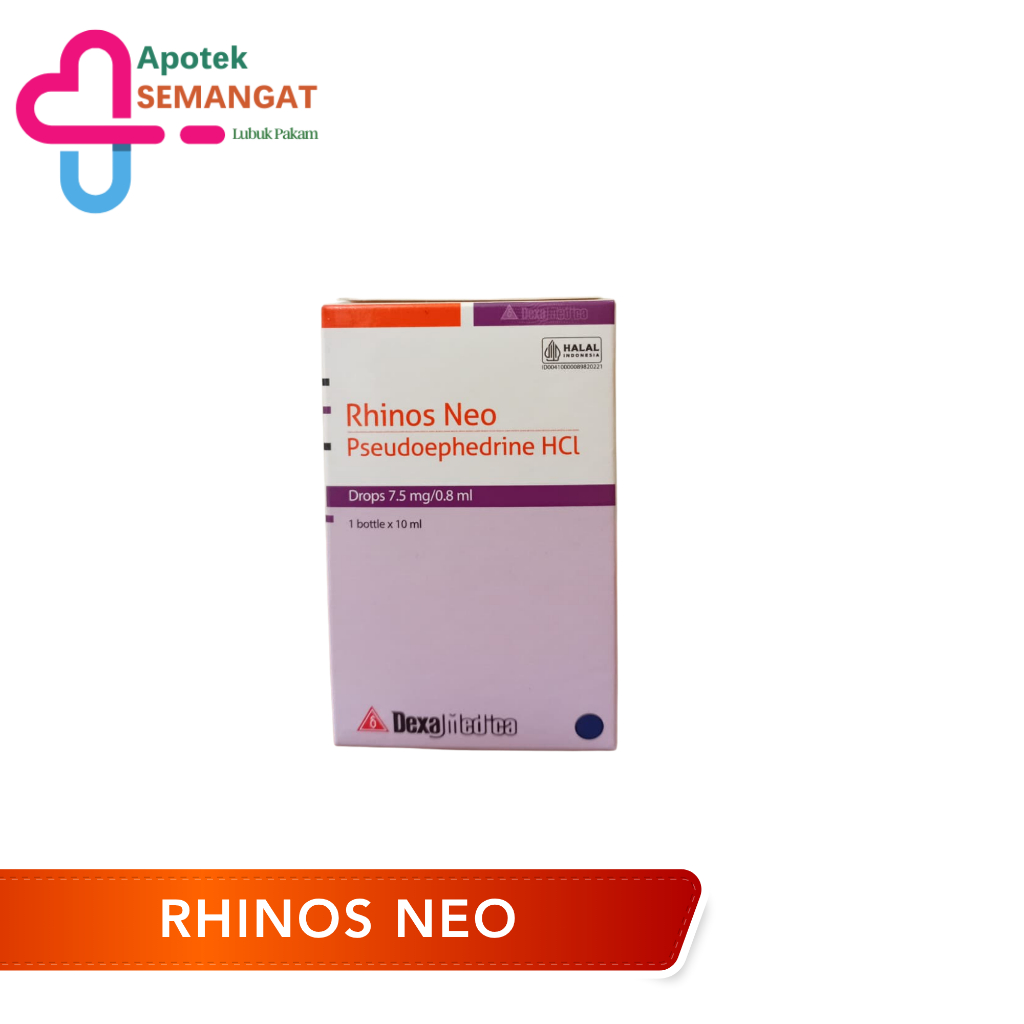Rhinos Neo Drops Obat Pilek Bayi 10 ml - Pseudoephedrine HCl, Meringankan Hidung Tersumbat, Untuk An