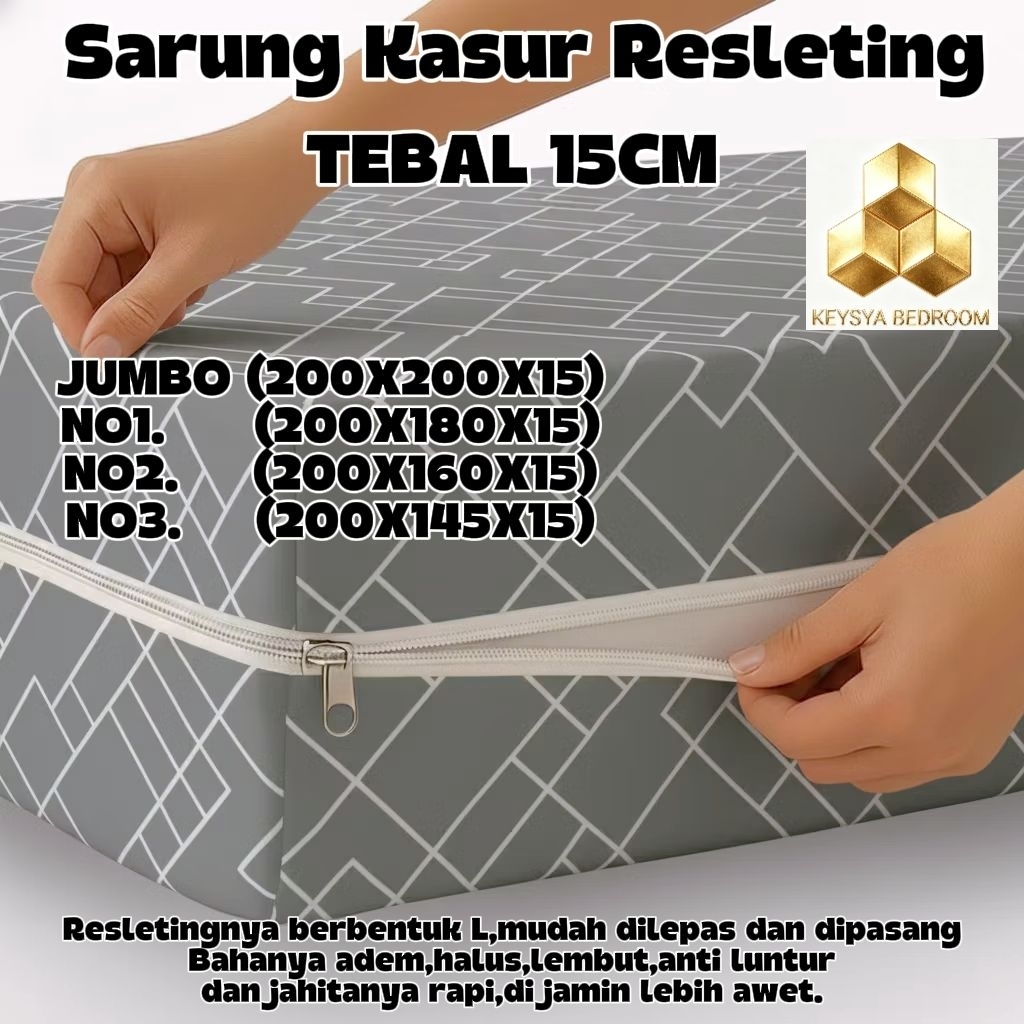Sarung kasur busa Resleting Sarung Springbed Resleting Cover Kasur Busa INOAC Cover Springbed Reslet