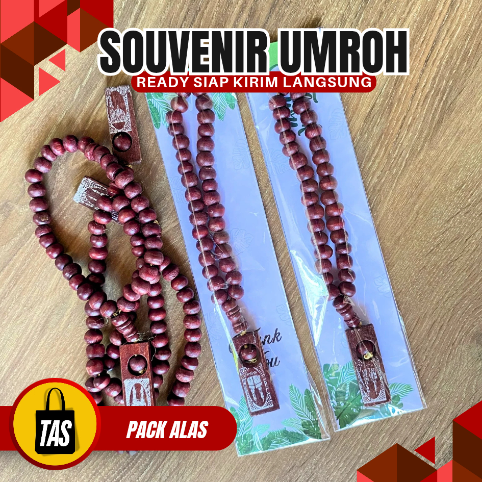 CV Berkah Tas Spundbond Souvenir Haji Dan Umroh Tasbih Kayu isi 33 Butir Packing Alas Thank You Read