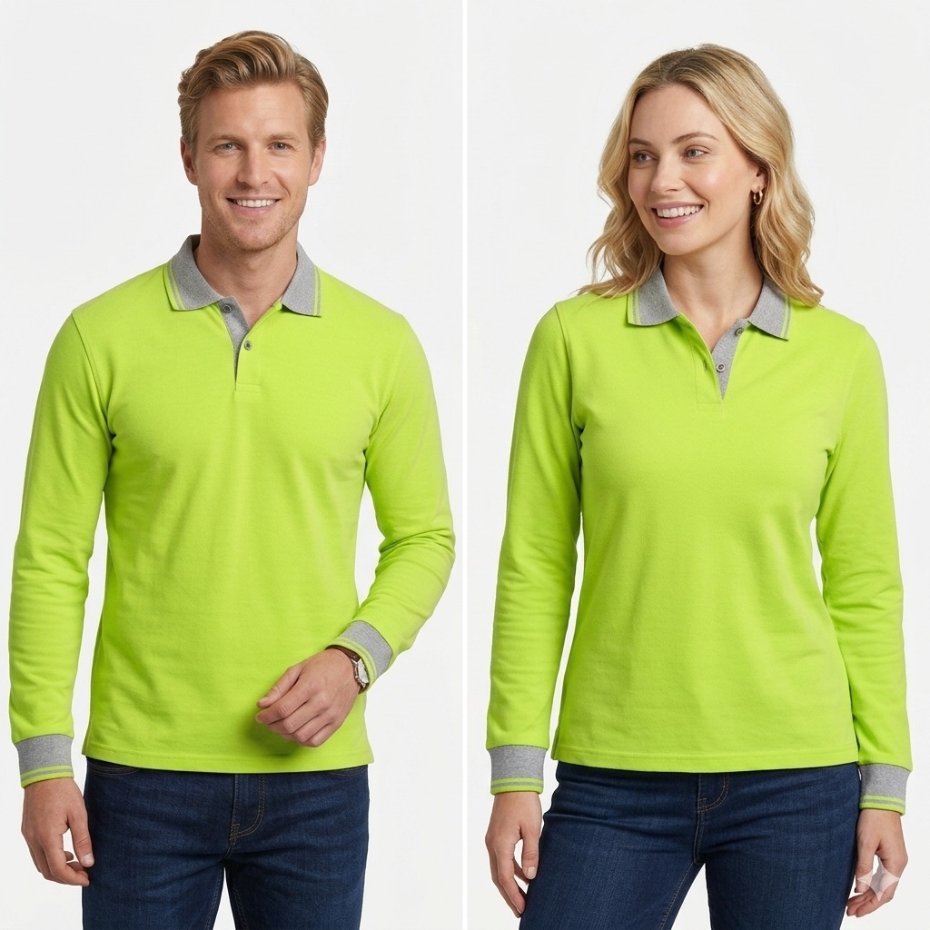 Kaos polo List Hijau Stabilo / kaos kerah list Hijau Terang / Polo Polos Hijau Stabilo / Polo Hijau