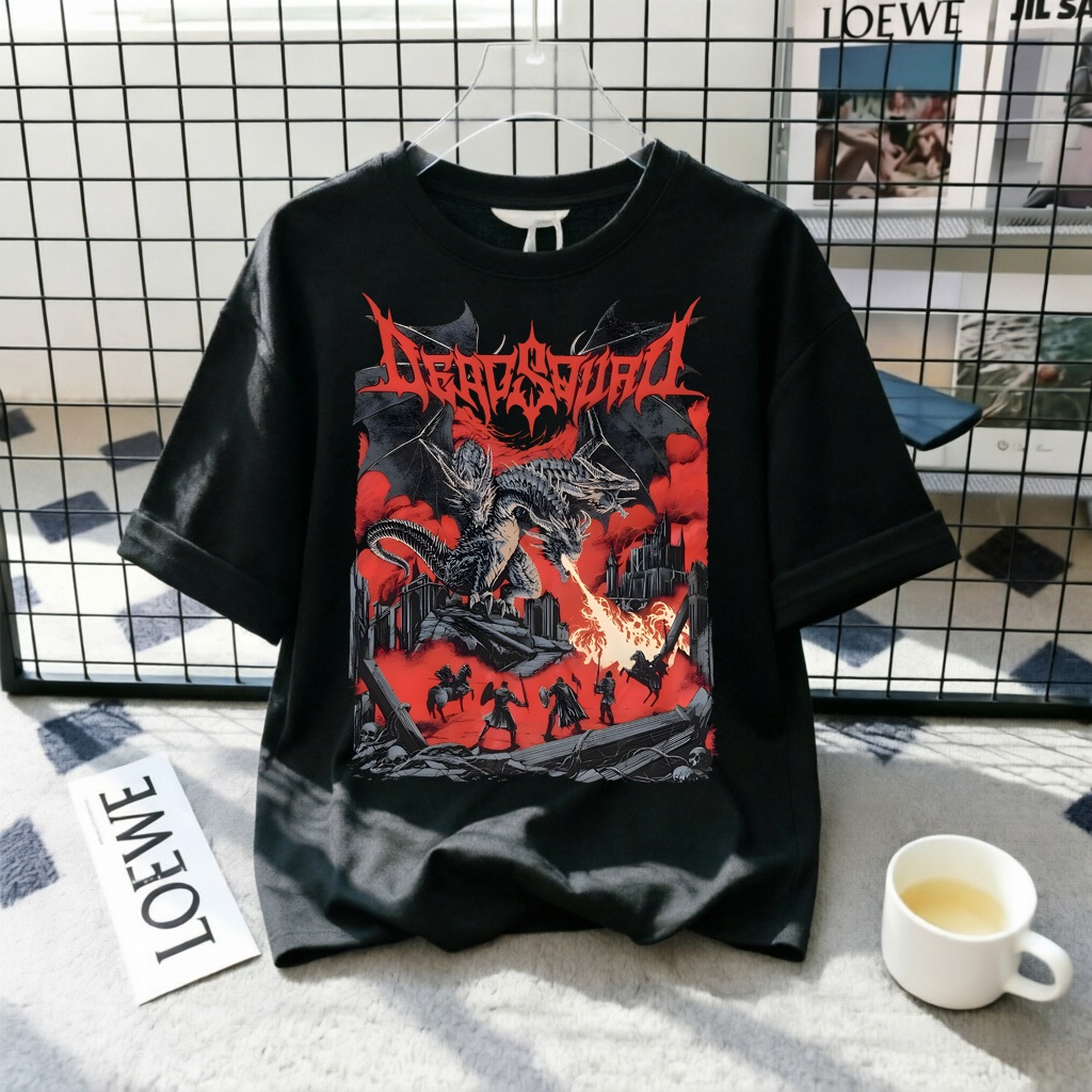 [COD]Kaos Gaya Amerika Retro DeadSoul Tour Europe Oversize Original Trendi  Print top| Kaos Wanita |