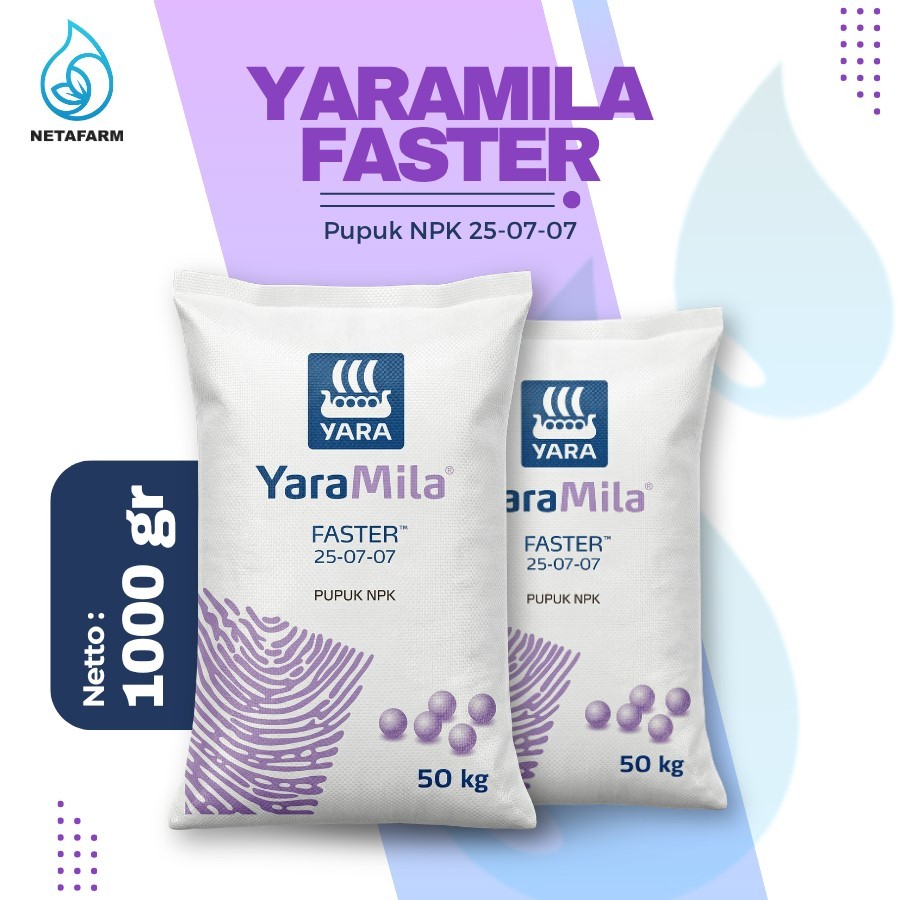 Pupuk NPK 25-07-07 YARAMILA FASTER Curah 1kg