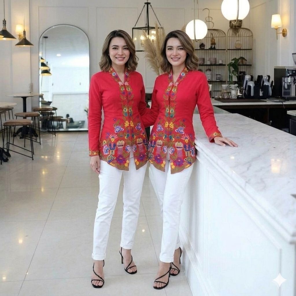 {1510} Atasan Kebaya Ondel-Ondel - Kebaya Encim Ondel - Kebaya Encim Betawi - Kebaya Encim Modern